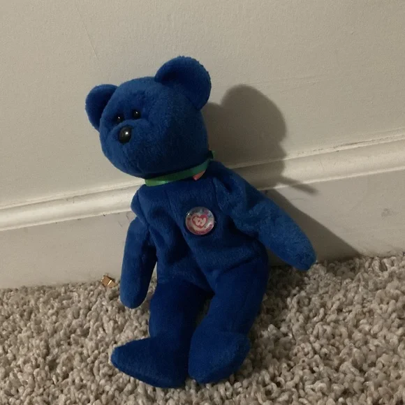 Blue small Beanie Babies teddy bear - Picture 4 of 17